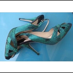 Jimmy Choo Green Snakeskin Heels